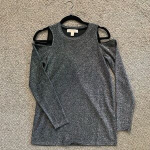 Michael Kors Black/Silver Cold Shoulder Top